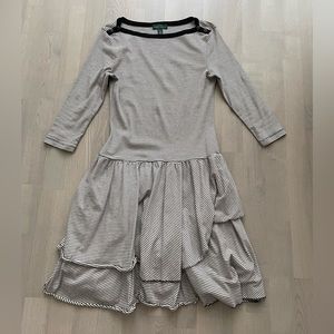 Ralph Lauren Striped Boatneck Nautical Style Jersey Dress